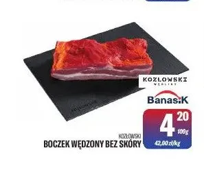 Boczek wędzony bez skóry Kozłowski promocja w Tomi Markt