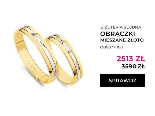 Obrączki ślubne mieszane złoto promocja w Briju