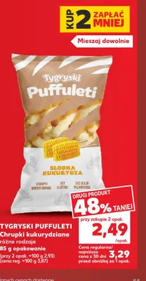Chrupki kukurydziane Tygryski Puffuleti promocja w Kaufland