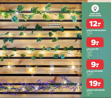 Łańcuch LED bluszcz promocja w Netto