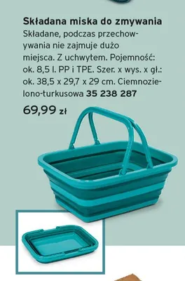 Składana miska do zmywania ok. 8,5 l promocja w Tchibo