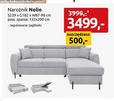 Narożnik Nolio promocja w Black Red White