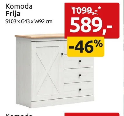 Komoda Frija S103xG43xW92cm promocja w Black Red White