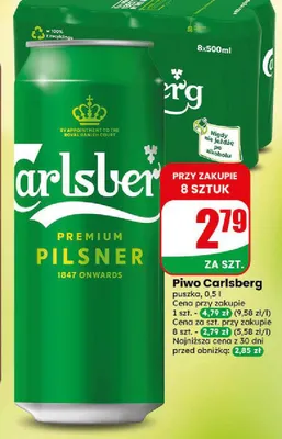 Piwo Carlsberg Premium Pilsner promocja w Dino