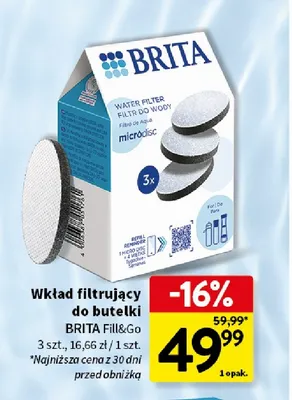 Wkład filtrujący do butelki Brita Fill & Go promocja w Intermarche