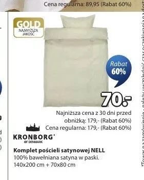 Komplet pościeli satynowej NELL 140x200cm + 70x80cm promocja w Jysk
