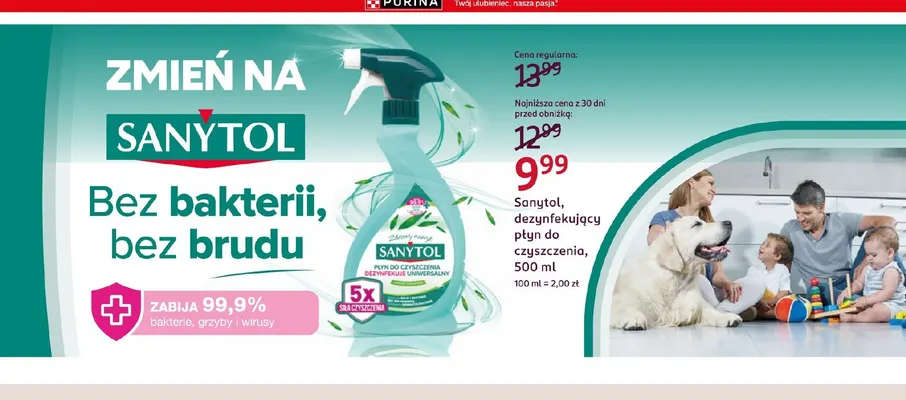 Dezynfekujący płyn do czyszczenia Sanytol promocja w Rossmann