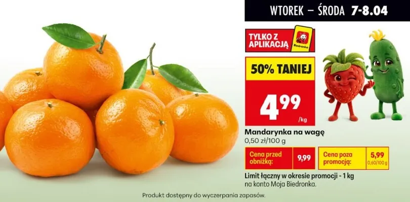 Mandarynka na wagę promocja w Biedronka