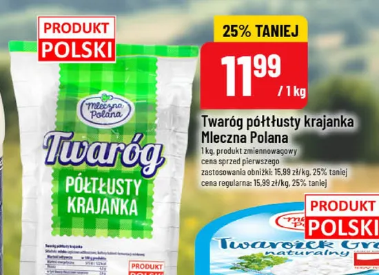 Twaróg półtłusty krajanka Mleczna Polana promocja w POLOmarket
