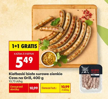Kiełbaski białe surowe cienkie Czas na Grill promocja w Biedronka