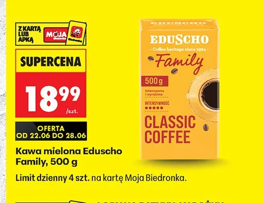 Kawa mielona Eduscho Family promocja w Biedronka