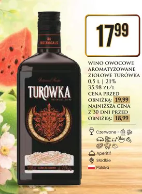 Wino owocowe aromatyzowane Ziołowe Turówka promocja w Dino