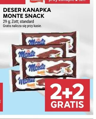 Deser kanapka Monte Snack promocja w Stokrotka