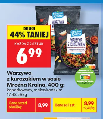 Warzywa z kurczakiem w sosie koperkowym Mroźna Kraina promocja w Biedronka