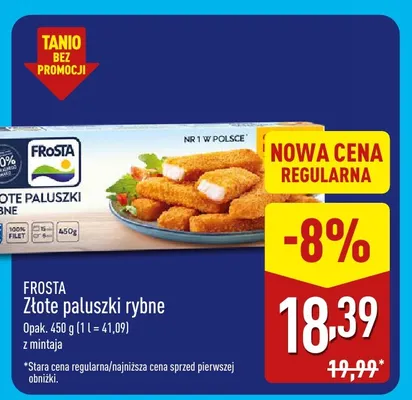 Złote paluszki rybne z mintaja Frosta promocja w Aldi