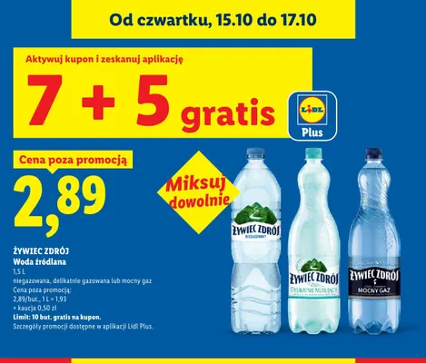 Woda źródlana niegazowana Żywiec Zdrój promocja w Lidl