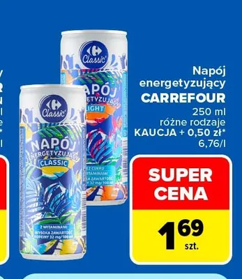 Napój energetyzujący Carrefour Classic promocja w Carrefour Market