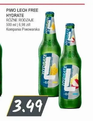 Piwo bezalkoholowe Lech Free Hydrate Grejpfrut i Melon promocja w Słoneczko