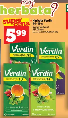 Herbata Verdin Fix promocja w TOPAZ