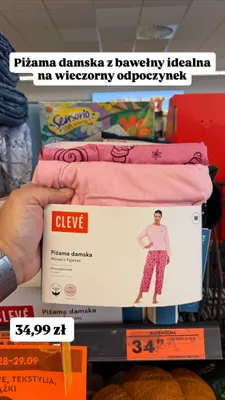 Piżama damska Clevé promocja w Biedronka