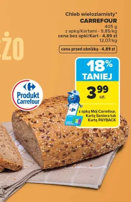 Chleb wieloziarnisty Carrefour promocja w Carrefour Market