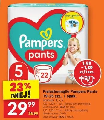 Pieluchomajtki Pants 19-25 szt., 1 opak. rozmiar 4, 5, 6 promocja w Twój Market
