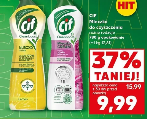 Mleczko do czyszczenia Cif Pink Flower promocja w Kaufland