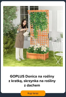 Donica na rośliny z kratką skrzynka na rośliny z dachem GOPLUS promocja w Amazon