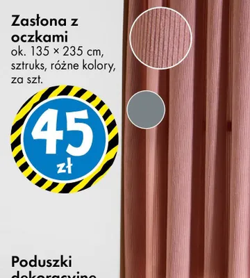 Zasłona z oczkami ok. 135 x 235 cm, sztruks, różne kolory promocja w Tedi