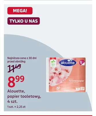 Papier toaletowy Alouette 4-pak promocja w Rossmann