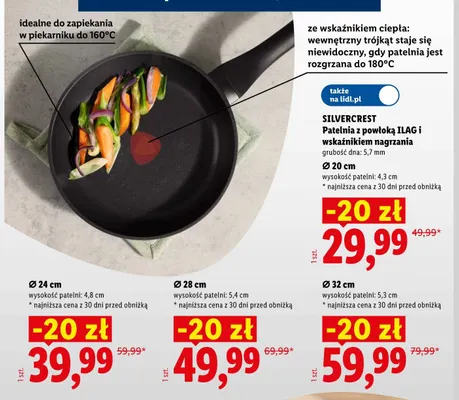 Patelnia z powłoką Ilag i wskaźnikiem nagrzania Ø24 cm Silvercrest promocja w Lidl