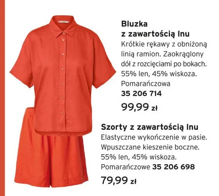 Bluzka damska z zawartością lnu pomarańczowa promocja w Tchibo