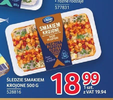 Śledzie smakiem krojone Lisner śledź po giżycku promocja w Selgros