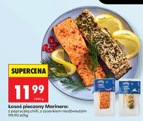 Łosoś pieczony Marinero z czosnkiem niedźwiedzim promocja w Biedronka