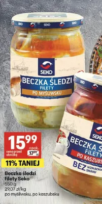 Beczka śledzi filety po mysliwsku, po kaszubsku promocja w Delikatesy Centrum