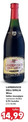 Wino lekko musujące Lambrusco Dell'Emilia czerwone słodkie promocja w Kaufland