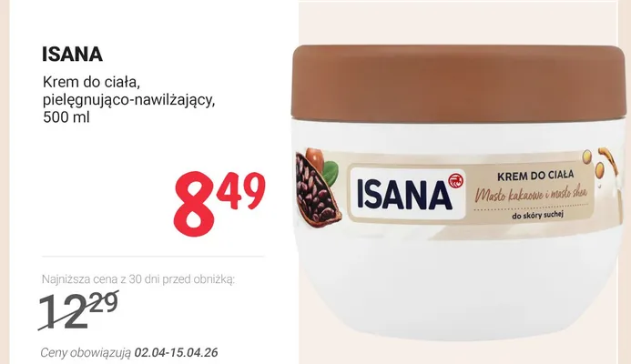 Krem do ciała, pielęgnująco-nawilżający promocja w Rossmann