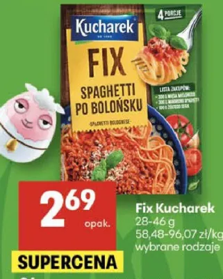 Fix Kucharek Spaghetti po bolońsku wybrane rodzaje promocja w Delikatesy Centrum