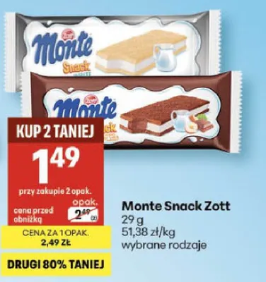 Monte Snack promocja w Delikatesy Centrum