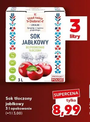 Sok tłoczony jabłkowy K-Stąd Takie Dobre promocja w Kaufland