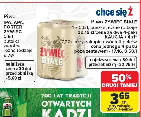 Piwo białe promocja w Carrefour Market