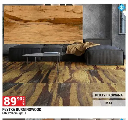 Płytka Burningwood 60x120 cm promocja w Merkury Market