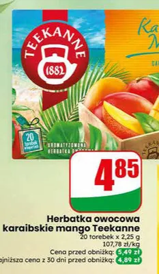 Herbatka owocowa karaibskie mango Teekanne promocja w Dino