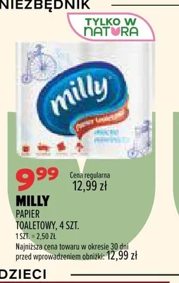 Papier toaletowy Milly promocja w Drogerie Natura
