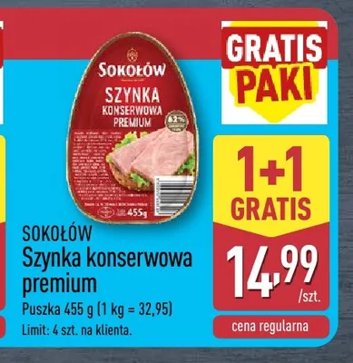 Szynka konserwowa premium Sokołów promocja w Aldi