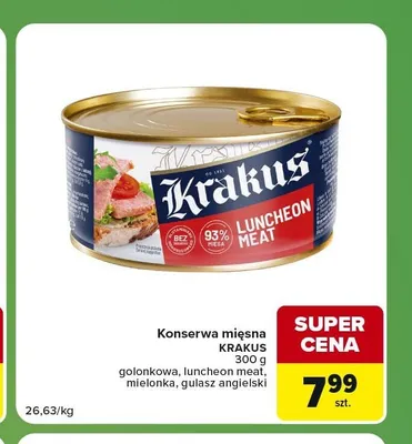 Konserwa mięsna luncheon meat Krakus promocja w Carrefour Express