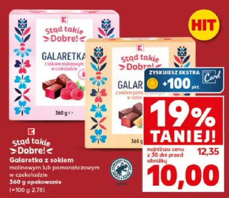 Galaretka z sokiem malinowym lub pomarańczowym w czekoladzie promocja w Kaufland