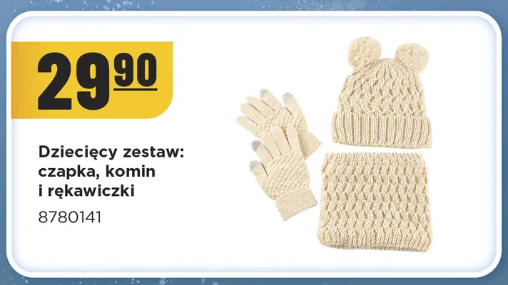 Dziecięcy zestaw czapka komin i rękawiczki promocja w MR. DIY