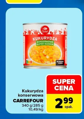 Kukurydza konserwowa Carrefour super słodka promocja w Carrefour Market