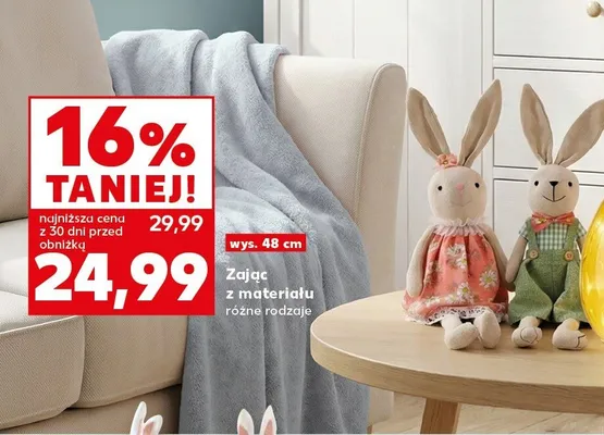 Zając z materiału, różne rodzaje promocja w Kaufland